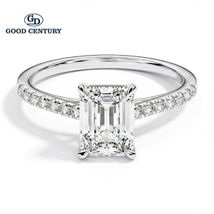 Anillo de Compromiso de Moda con Diamante Cultivado en Laboratorio con Corte Esmeralda Good Century, Certificado por IGI, <span class=keywords><strong>Oro</strong></span> de 18K, Cuatro Puntas, Joyería Fina para Novia - Product Image 2