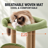 Arbre à chat moderne 3-en-1 avec poteaux à gratter en sisal, mobilier pour chat peu encombrant avec lit et perchoir pour chats d'intérieur