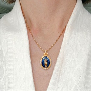 Colgante Ovalado Esmaltado a Mano <span class=keywords><strong>de</strong></span> Nuestra Señora <span class=keywords><strong>de</strong></span> los Dolores, Regalo <span class=keywords><strong>de</strong></span> Consolación para la <span class=keywords><strong>Semana</strong></span> <span class=keywords><strong>Santa</strong></span> en Italia y España, Venta al por Mayor - Product Image 2