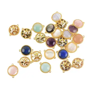 Accesorios de perlas de moda WX1282, conectores de joyería, collar de perlas con estilo dorado, colgante, joyería al por mayor