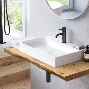 Mobile Lavabo in Legno Massello Nordico Impermeabile, Stile Rustico Wabi-sabi, Scaffale Portaoggetti da Parete per <span class=keywords><strong>Bagno</strong></span> - Product Image 5