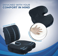 Coussin de siège en gel à mémoire de forme coussin de dos et de fesses pour sciatique coccyx douleur à la hanche oreiller de soutien lombaire rembourré pour Coxyx