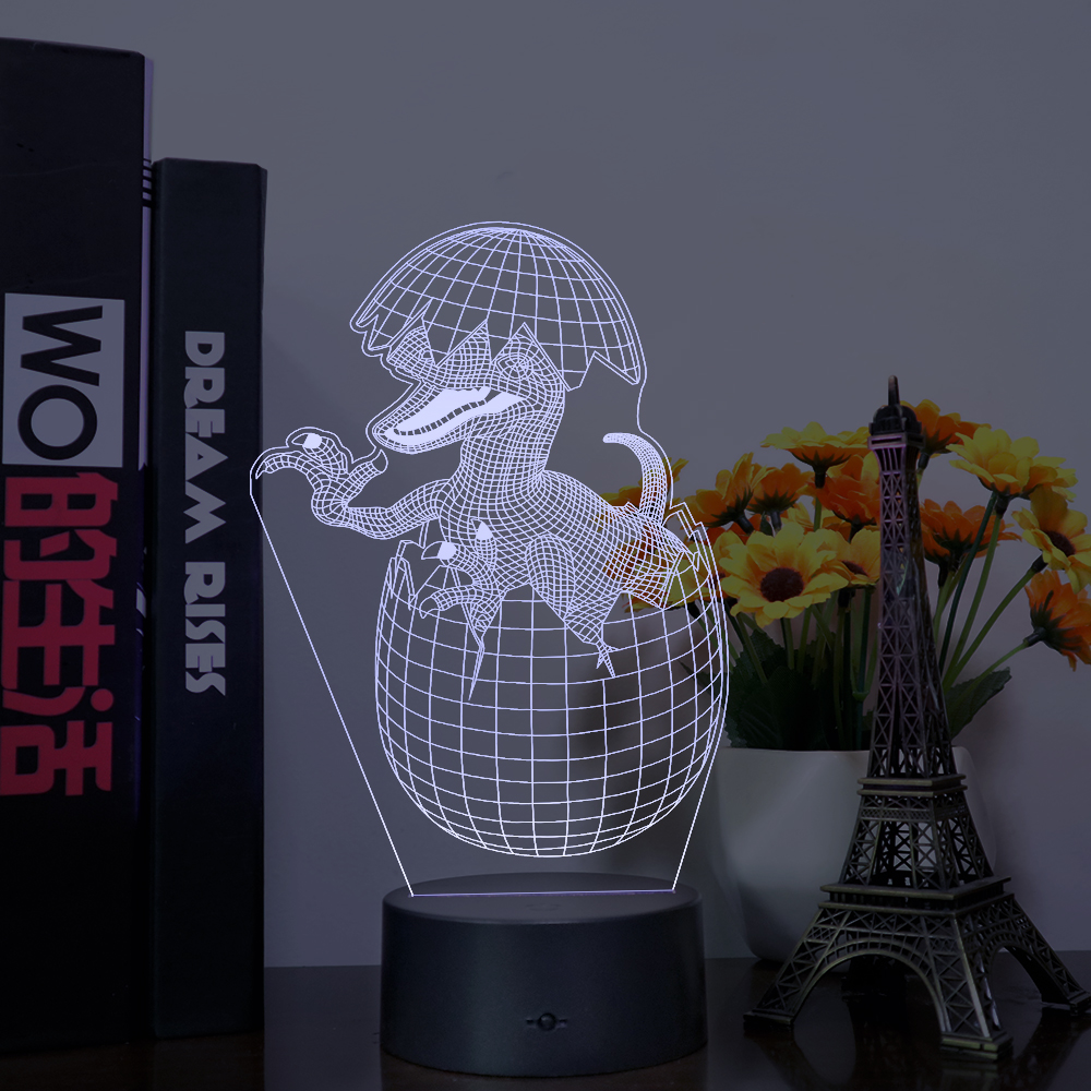3d светодиодная акриловая лампа с лазерной гравировкой, 7 цветов