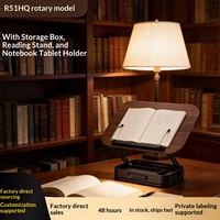 Support de Lecture Personnalisable pour Bureau, Support de Livre Vertical Multifonctionnel, Boîte de Rangement Rotative à 360 Degrés, Modèle Tablette en Panneau de Densité