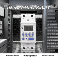 Nouveau type de relais temporisé numérique monophasé sur rail DIN, programmable 7 jours, AC 220V/12V/24V/48V, 16A, haute puissance, miniature, étanche