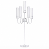 Accessoires de mariage, chandelier en acrylique à plusieurs têtes, décoration de table pour anniversaire, restaurant occidental, dîner à la maison