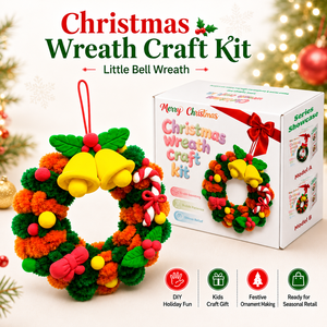 Kit de fabrication de couronnes de Noël en gros, avec argile auto-durcissante et fil chenille, non toxique pour enfants, OEM - Product Image 1