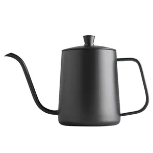 350ml מכונת קפה נירוסטה שחור קטן יוצקים מעל Gooseneck זרבובית 12 OZ קפה תה קומקום