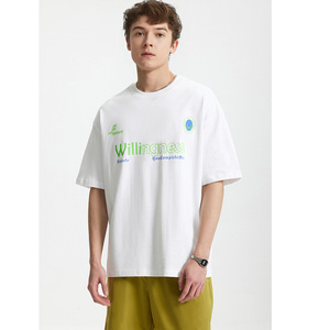 เสื้อยืดพิมพ์ลายอเมริกันเลตเตอร์ ทิคเพลท รุ่นปี 2026 ฤดูใบไม้ผลิ/ฤดูร้อน แบรนด์อเมริกันสุดฮิต ทรงหลวม แขนสั้น สำหรับผู้ชาย - Product Image 2
