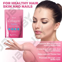 Poudre de collagène hydrolysé JBY, types I, III, V, X, avec acide hyaluronique, biotine, vitamine C, poudre de collagène multi-peptides