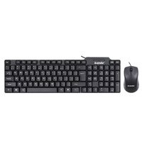 Clavier et souris filaires USB ergonomiques pour entreprise et domicile Banda KM-88, étanches, 104 touches