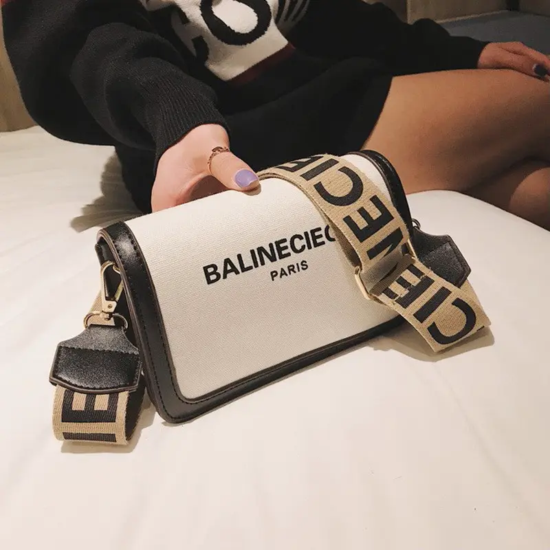 New Luxury Designer Handbags Women's Fashion Small Square Crossbody Bag Wide Belt Messenger Bag Single Shoulder Bag For Girls