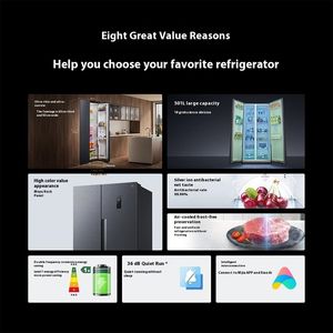 CN Mijia Side By Side <b>Refrigerator</b> 501L Moyu Rock Low Noise 36dB Smart Home <b>Refrigerator</b> BCD-501WMSA - Product Image 5