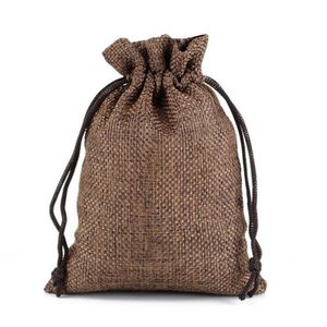 10 tailles en stock, sac en jute organique uni, sac en lin, petit sac réutilisable en chanvre avec cordon de serrage - Product Image 5