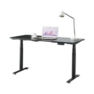 심플한 스타일의 사무용 가구 둥근 다리 조절 가능한 컴퓨터 테이블 너비 및 높이 전기 스탠딩 게임 책상