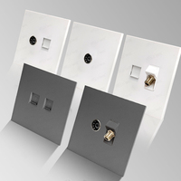 Cat5e/3/6 Prises murales en plastique pour antenne satellite TV Interface de données d'ordinateur de téléphone Prises élégantes universelles pour la maison