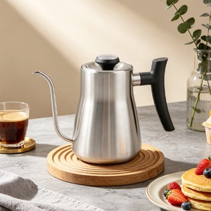 Bouilloire à col de cygne en acier inoxydable 750 ml pour café filtre, design minimaliste, poignée ergonomique - Product Image 3
