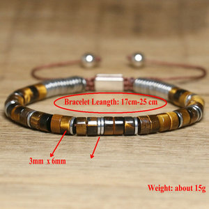 Braccialetto di pietra genuina per gli uomini gioielli di pietre preziose naturali fatto a mano unico braccialetto di perline intrecciato all'ingrosso - Product Image 2