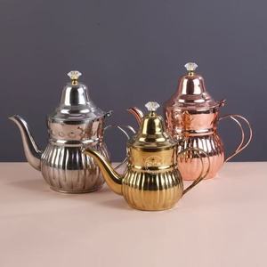 M Vintage Arabic Style <strong>Gold</strong> Silver Color 12oz 18oz 26oz 36oz 48oz Eco-Friendly Stainless Steel Dallah Coffee Tea Pot - Product Image 2