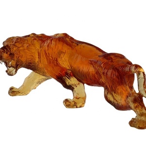 Customized Color Art Glass Crystal Crafts Handmade Engraveable Tiger Statue ArtFamily Lost-Wax Process Ornaments for Home Decor