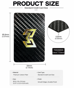 Custom Logo Printed 100% 3K Carbon Fiber Business <b>Card</b> Durable Lightweight Luxury <b>Access</b> <b>Control</b> <b>Card</b> HF Chip RFID NFC Carbon Fi - Product Image 4