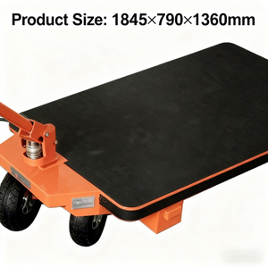 รถเข็นไฟฟ้าเบรคสี่ล้อพร้อมแท่นขนาดใหญ่1600x790มม. และขนาดโดยรวม1845x790x1360มม. สำหรับการขนย้ายสินค้าหนัก - Product Image 2