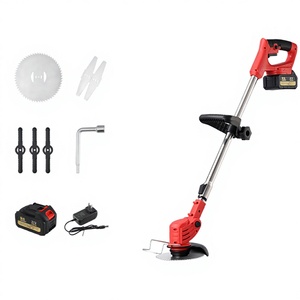 Petite tondeuse à gazon domestique 21V à batterie lithium, lame inclinée 4 temps, 3600 tr/min, rechargeable, pour désherbage et coupe d'herbe en jardin - Product Image 1