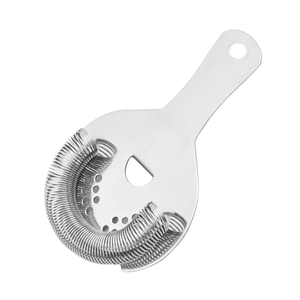 Colador de Cócteles de Lujo de Acero Inoxidable 304 de Grado Alimenticio, Superficie Pulida a Espejo, Espirales Densas, Ecológico, Desechable, Metálico para Bar - Product Image 1