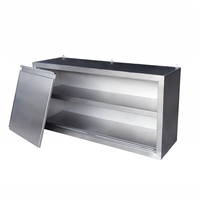 Armoire murale en acier inoxydable de qualité commerciale, double porte coulissante, finition polie, capacité de charge de 300 kg/m, cuisine