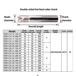 Kakarot te90 thức ăn nhanh phay Shank với 4nkt chèn và khả năng chống rung. Tốc độ cao và phay hiệu quả. - Product Image 6