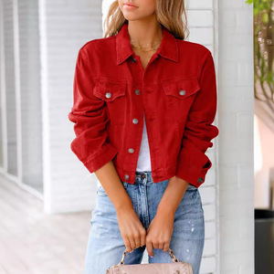 Veste en jean nouvelle collection printemps-été, haut à manches longues, 10 couleurs, veste courte décontractée pour femmes - Product Image 4