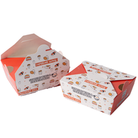 Boîte à lunch jetable en papier kraft personnalisée, boîte à emporter carrée, boîte à bento, emballage pour poulet frit avec logo