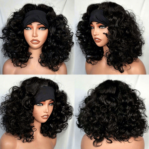 Machine Made Headband <strong>Wig</strong> for Women Curly Synthetic Short Curly Hair Ice Silk Hairband Cover - Product Image 2