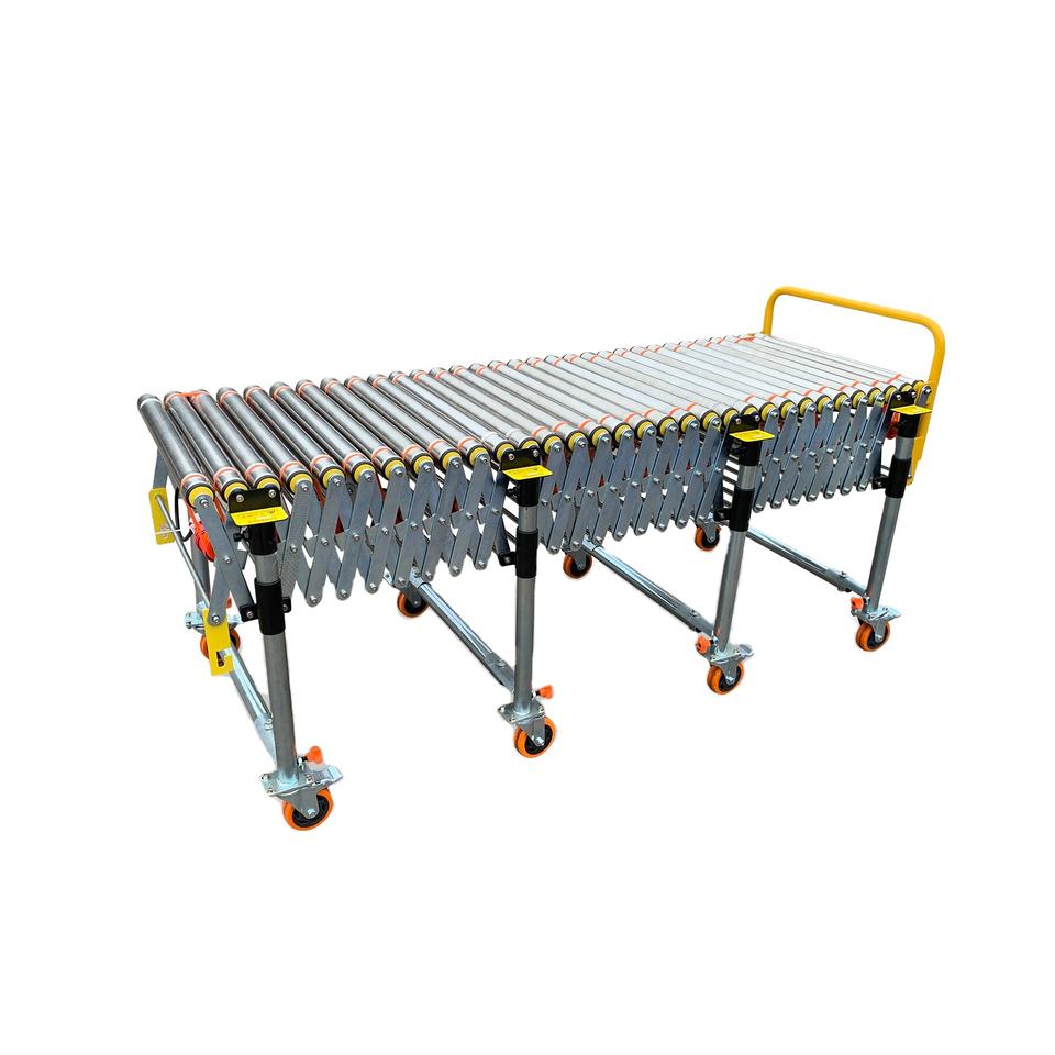 Powered Flexible Roller Conveyor with O Belt Running 360 Degree ...