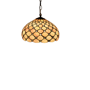 Lustre suspendu en verre, style antique moderne, fleur rose rétro, vitrail, lampe LED, installation facile, intensité réglable, faisceau 360° - Product Image 1