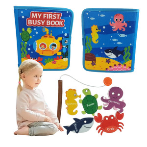 Mondo del mare di 10 pagine Montessori giocattoli educativi per bambini tessuto libro tranquillo libro mondo subacqueo libro di feltro animali occupato per i più piccoli - Product Image 2