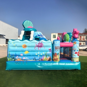 Grande structure gonflable <span class=keywords><strong>de</strong></span> type château gonflable, personnalisée avec un thème <span class=keywords><strong>de</strong></span> princesse, en PVC <span class=keywords><strong>de</strong></span> haute qualité, avec toboggan - Product Image 2