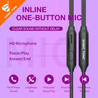 SOMIC TONE D23L Whitestone mfi IOS Earphone Digital 24 Bit Berkabel dengan Mikrofon, Earphone Stereo Hifi