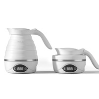 Bouilloire électrique pliable portable 110V en acier inoxydable 304, silicone de qualité alimentaire, commande tactile, utilisation à domicile et en voyage, arrêt automatique