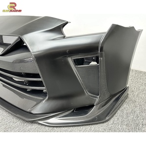 กันชนหน้าคาร์บอนไฟเบอร์ครึ่งชิ้นทรง Top Secret สำหรับ Nissan GTR R35 ปี 2008-2019 พร้อมลิ้นดิฟฟิวเซอร์หน้าคาร์บอน ชุดแต่งตัวถังรถยนต์ - Product Image 5