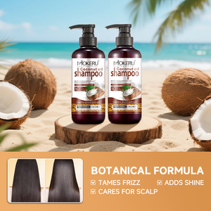 MOKERU Offre Spéciale – Kit Capillaire à la Noix de Coco en Gros : Shampoing & Après-Shampoing Réparateur Pointes Fourchues, Nettoyage en Profondeur, Marque Privée, 500ml - Product Image 5
