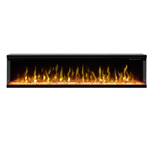 Cheminée électrique murale encastrée décorative noire pour intérieur avec <span class=keywords><strong>flamme</strong></span> décorative LED Master - Product Image 1