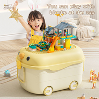 Vente en gros de boîte de rangement pour jouets pour enfants avec trou organisateur de stockage de conception de train grande capacité organisateur de jouets stockage pour enfants