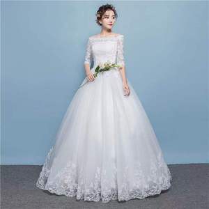2021 i più nuovi di stile a maniche lunghe in pizzo plus size abito <span class=keywords><strong>da</strong></span> sposa di alta qualità strati di morbido tulle dell'abito di sfera abito <span class=keywords><strong>da</strong></span> sposa - Product Image 2