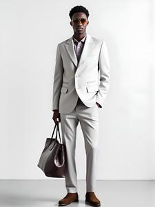 Completo Formale Casual <span class=keywords><strong>in</strong></span> <span class=keywords><strong>Lino</strong></span>, Abito da <span class=keywords><strong>Uomo</strong></span> <span class=keywords><strong>in</strong></span> <span class=keywords><strong>Lino</strong></span>, Abito da Cerimonia Argento e Pantaloni Lunghi, Completo da Sera Due Pezzi - Product Image 1