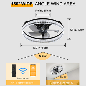 High Quality <b>ceiling</b> <b>Fan</b> Light led 6-Speed App <b>Remote</b> <b>Control</b> Reversible Airflow Energe saving <b>fan</b> light bedroom - Product Image 2