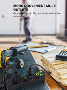 リンシェン 熱販売 家庭用オフィス必需品 ETL認証 ウォールハガー フラットヘッド 3口コンセント スプリッター 電源延長コード - Product Image 6