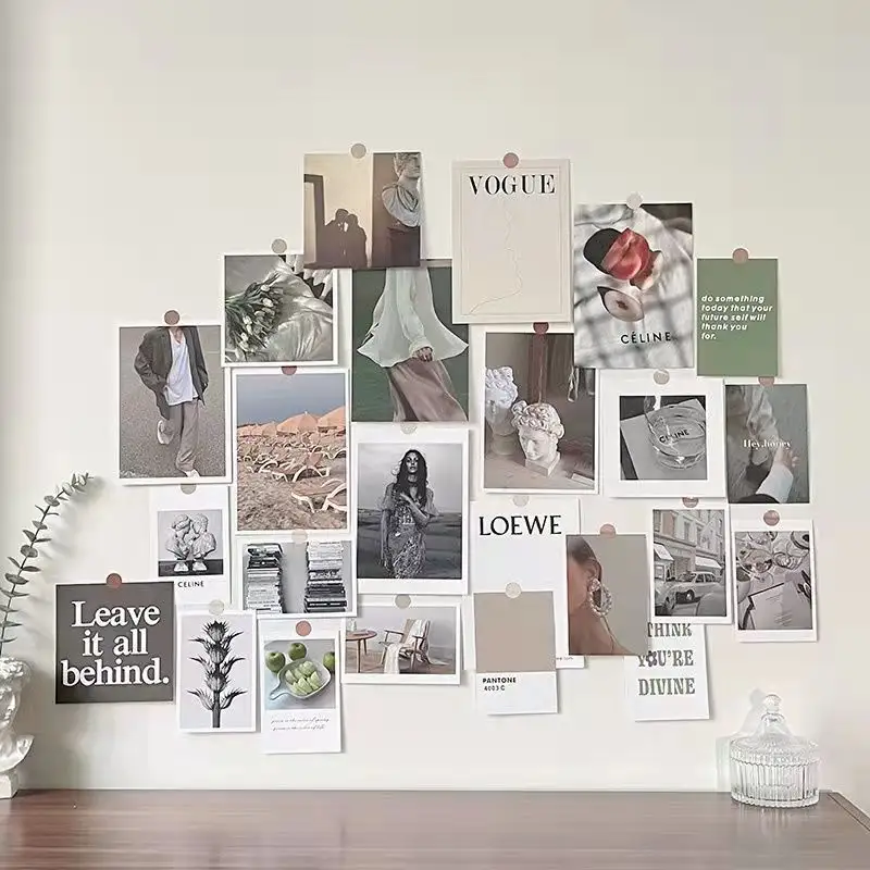 Декор для дома в стиле Ins, серия Morandi, открытка, наклейка на стену, украшение на стену, фон для фотосъемки, реквизит, бумажная открытка