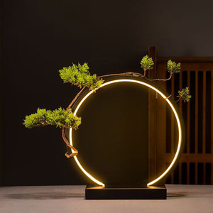 Support d'encens à refoulement en fer de style chinois avec anneau lumineux LED pour la maison, le bureau, la salle de thé, éclairage décoratif - Product Image 3