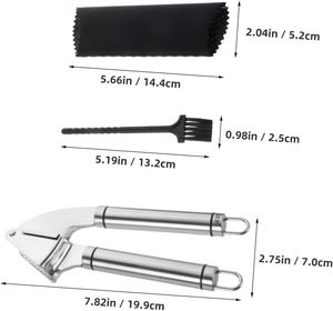 Trituradora Manual de ajo apta para lavavajillas, prensa de ajo de acero inoxidable, Premium picadora de Grado Profesional de ajo, juego de pelador - Product Image 2